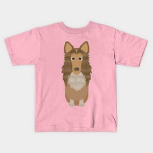 Rough Collie Ugly Christmas Sweater Knit Pattern Kids T-Shirt